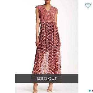 Taylor - Cap Sleeve Faux Wrap Dress Poppy-Tang